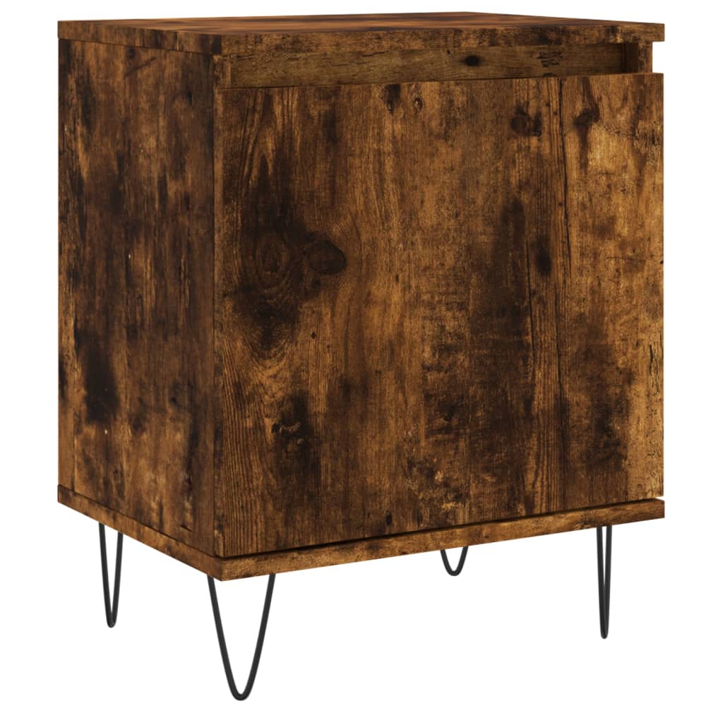 Bedside Cabinet Smoked Oak 40x30x50 cm Engineered Wood