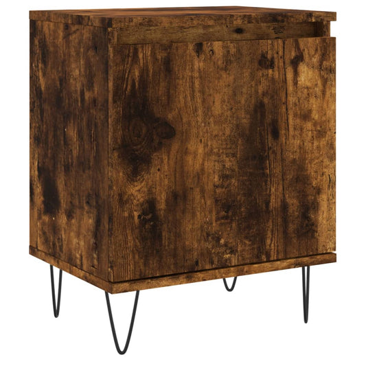 Bedside Cabinet Smoked Oak 40x30x50 cm Engineered Wood