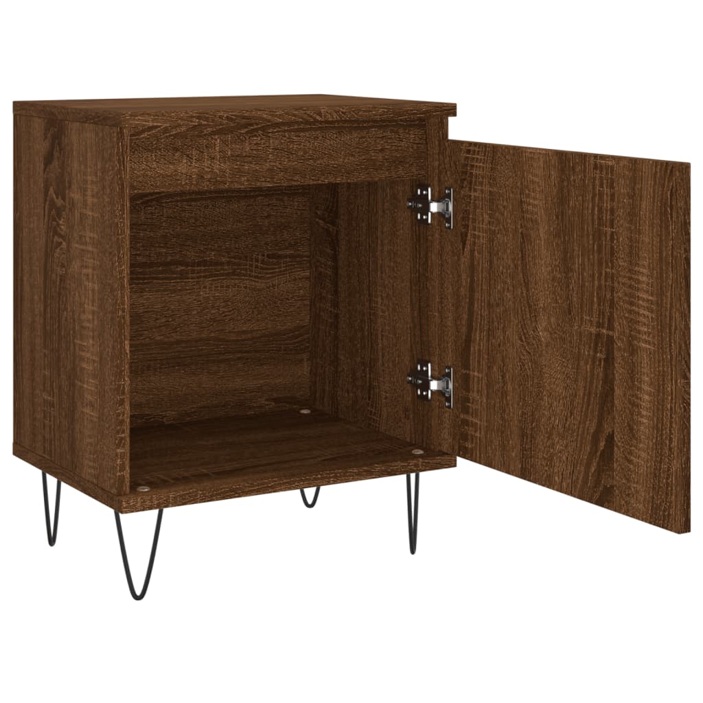 Bedside Cabinet Brown Oak 40x30x50 cm Engineered Wood