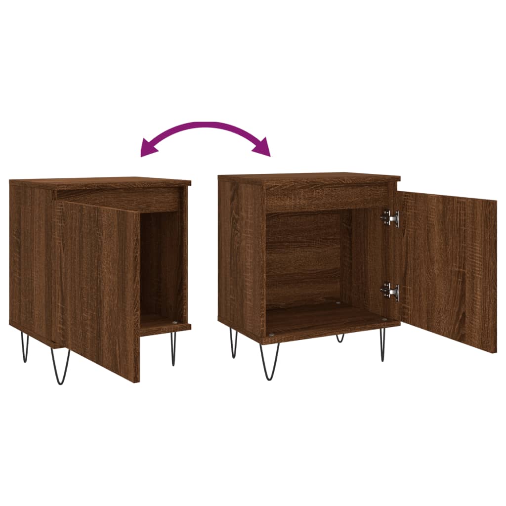Bedside Cabinet Brown Oak 40x30x50 cm Engineered Wood