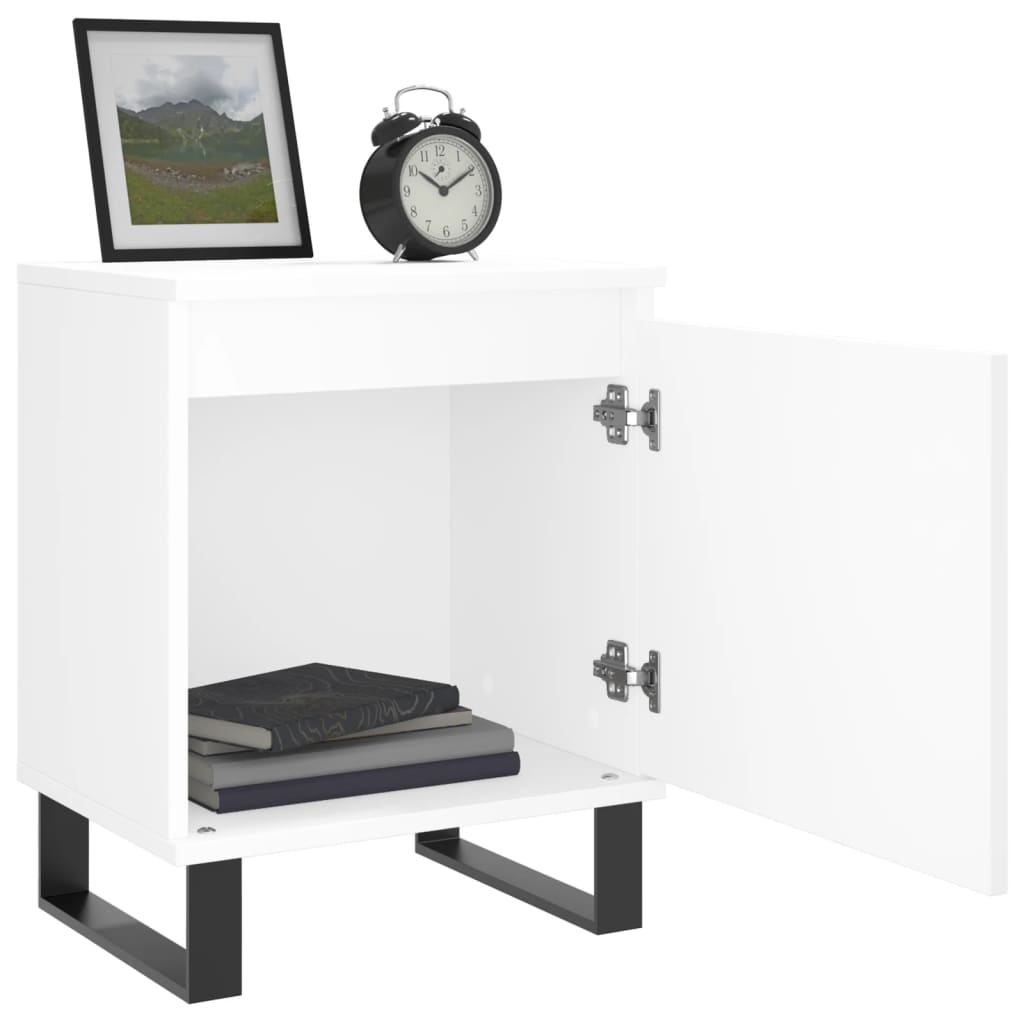 Bedside Cabinets 2 pcs White 40x30x50 cm Engineered Wood