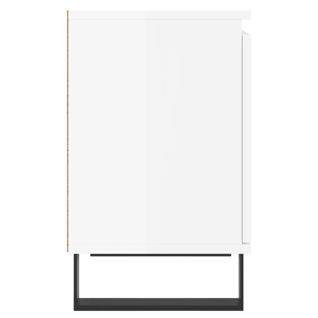 Bedside Cabinets 2 pcs High Gloss White 40x30x50 cm Engineered Wood