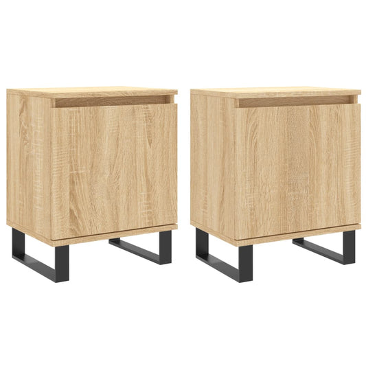 Bedside Cabinets 2 pcs Sonoma Oak 40x30x50 cm Engineered Wood