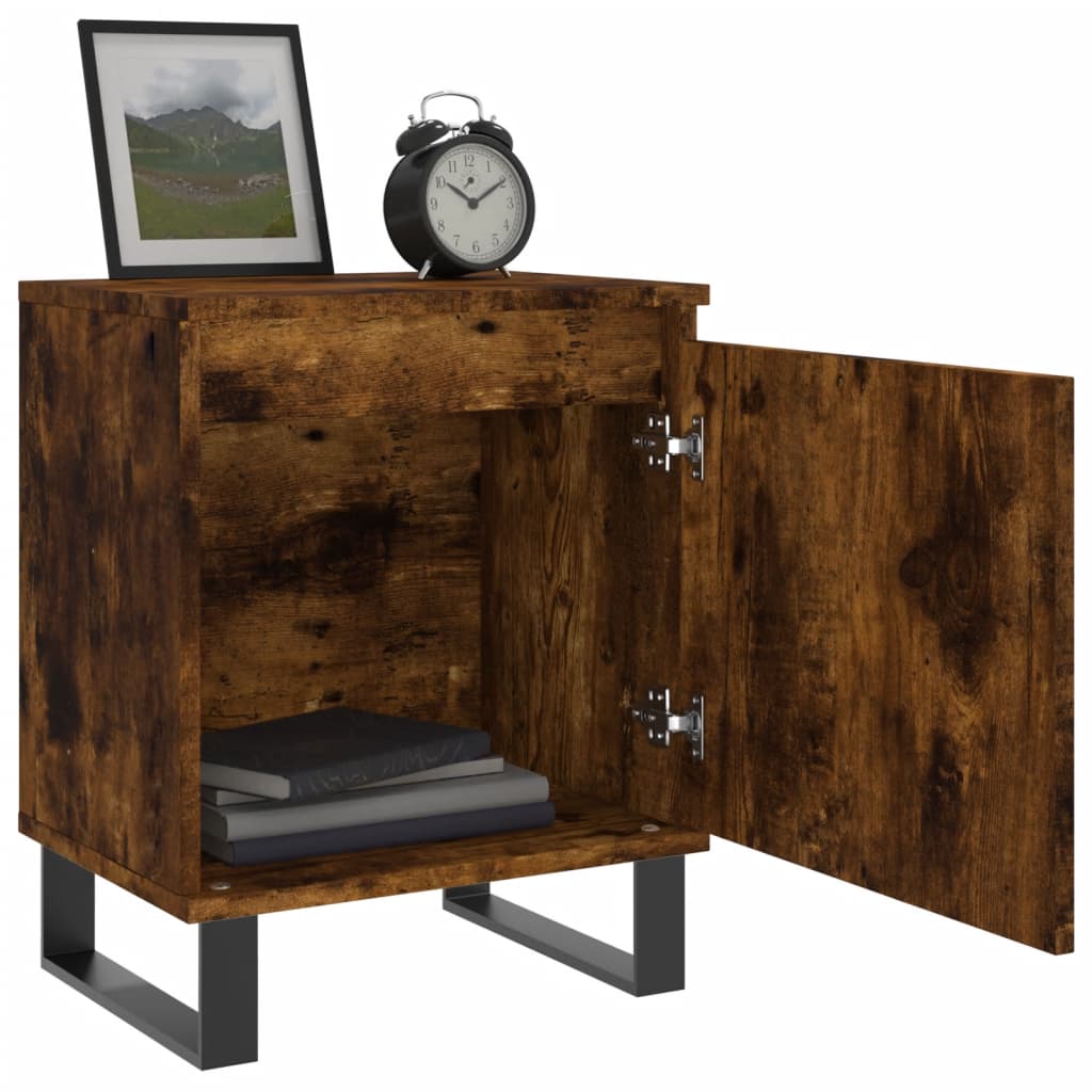 Bedside Cabinets 2 pcs Smoked Oak 40x30x50 cm Engineered Wood