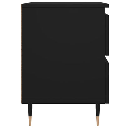 Bedside Cabinet Black 40x35x50 cm Engineered Wood