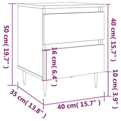Bedside Cabinet Black 40x35x50 cm Engineered Wood