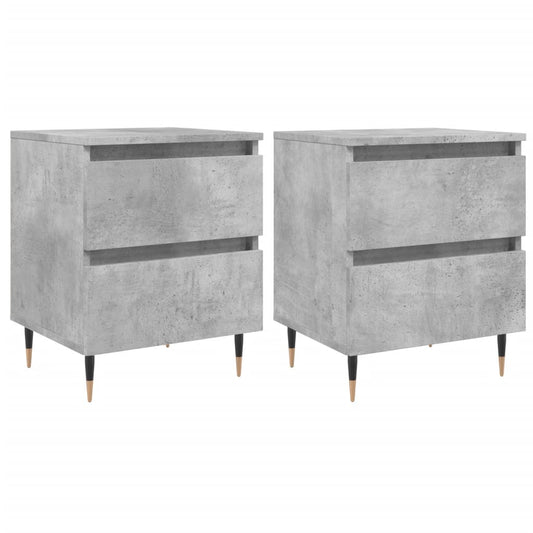Bedside Cabinets 2 pcs Concrete Grey 40x35x50cm Engineered Wood