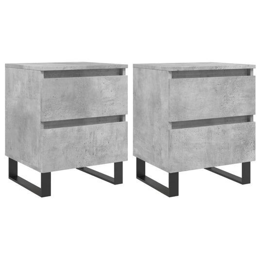 Bedside Cabinets 2 pcs Concrete Grey 40x35x50cm Engineered Wood