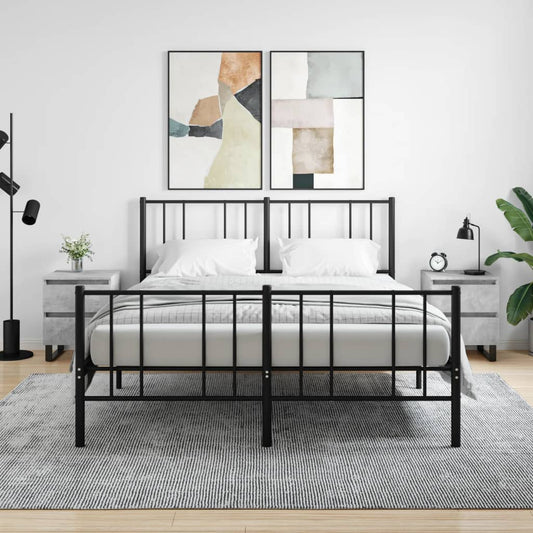 Bedside Cabinets 2 pcs Concrete Grey 40x35x50cm Engineered Wood