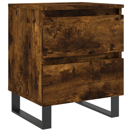 Bedside Cabinet Smoked Oak 40x35x50 cm Engineered Wood