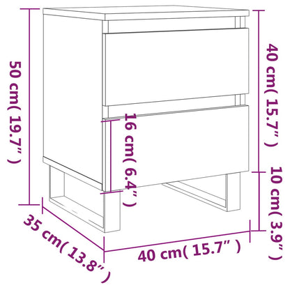 Bedside Cabinet Smoked Oak 40x35x50 cm Engineered Wood