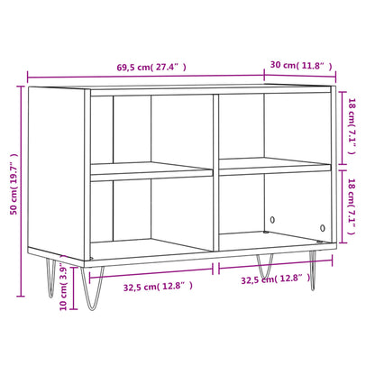 TV Cabinet Concrete Grey 69.5x30x50 cm Engineered Wood