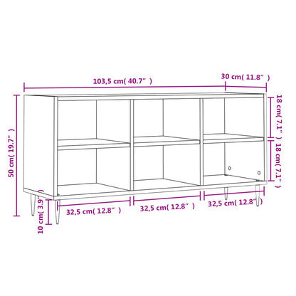TV Cabinet Concrete Grey 103,5x30x50 cm Engineered Wood