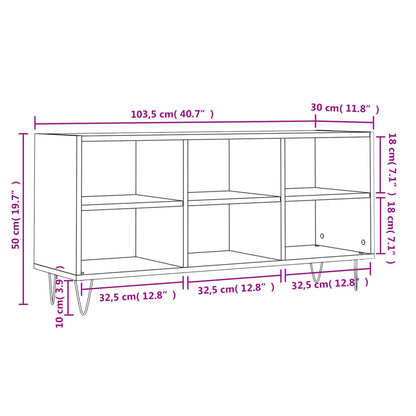 TV Cabinet Smoked Oak 103.5x30x50 cm Engineered Wood