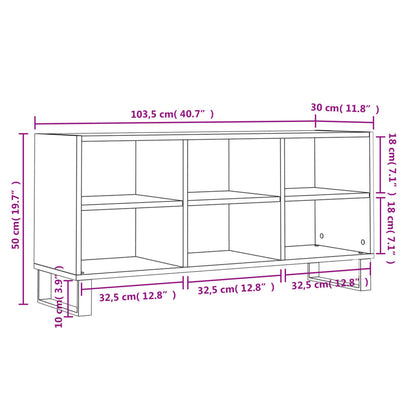 TV Cabinet White 103,5x30x50 cm Engineered Wood