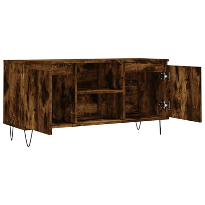 TV Cabinet Smoked Oak 104x35x50 cm Engineered Wood