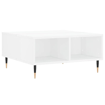 Coffee Table High Gloss White 60x60x30 cm Engineered Wood