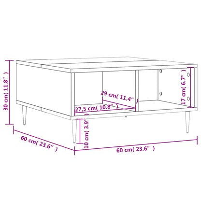 Coffee Table High Gloss White 60x60x30 cm Engineered Wood