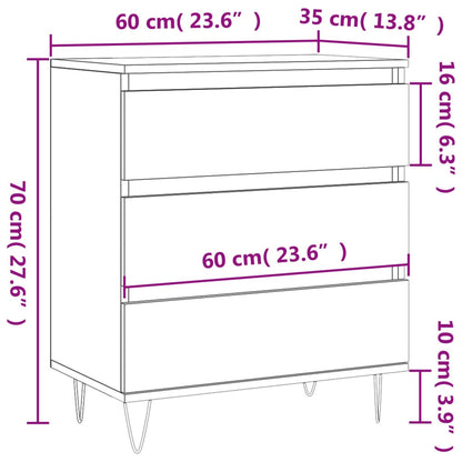 Sideboard Grey Sonoma 60x35x70 cm Engineered Wood