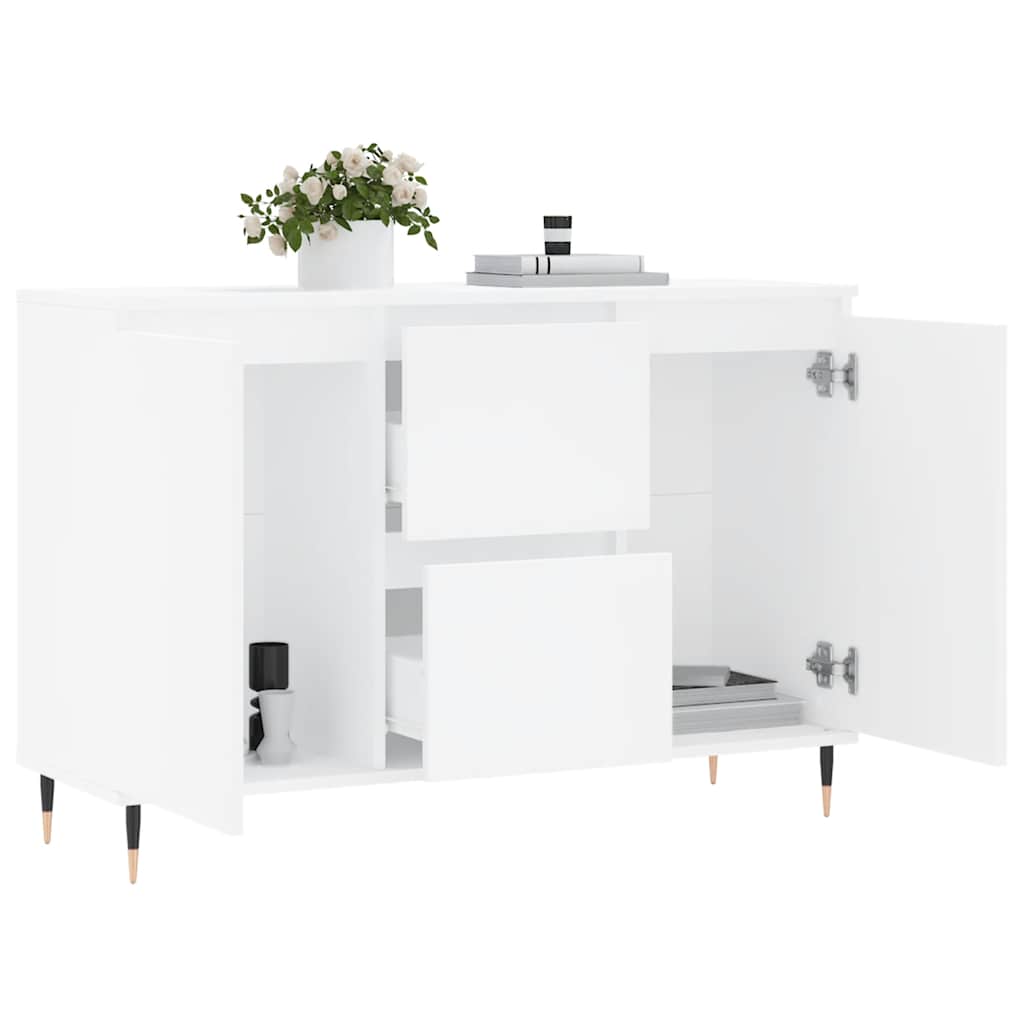 Sideboard White 101.5x35x70 cm Engineered Wood
