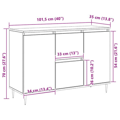 Sideboard Sonoma Oak 101,5x35x70 cm Engineered Wood