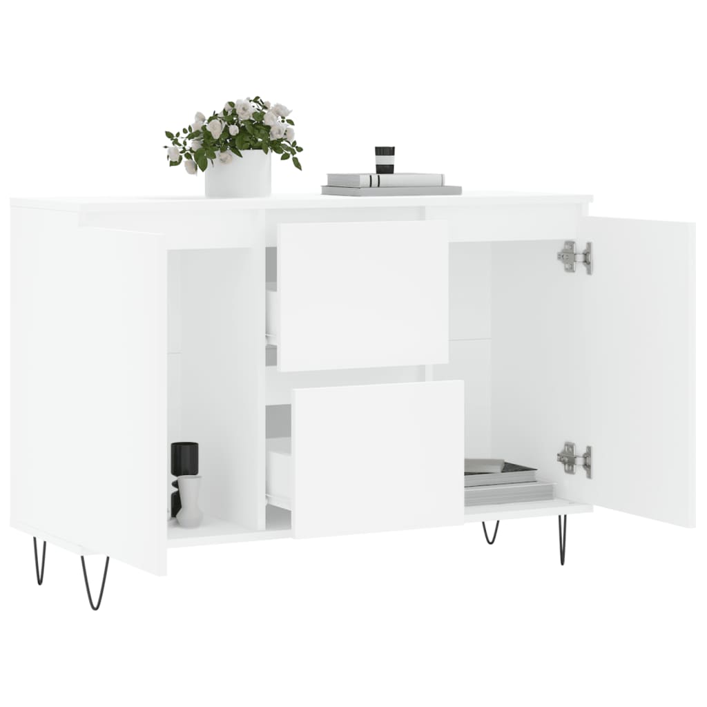 Sideboard White 101.5x35x70 cm Engineered Wood