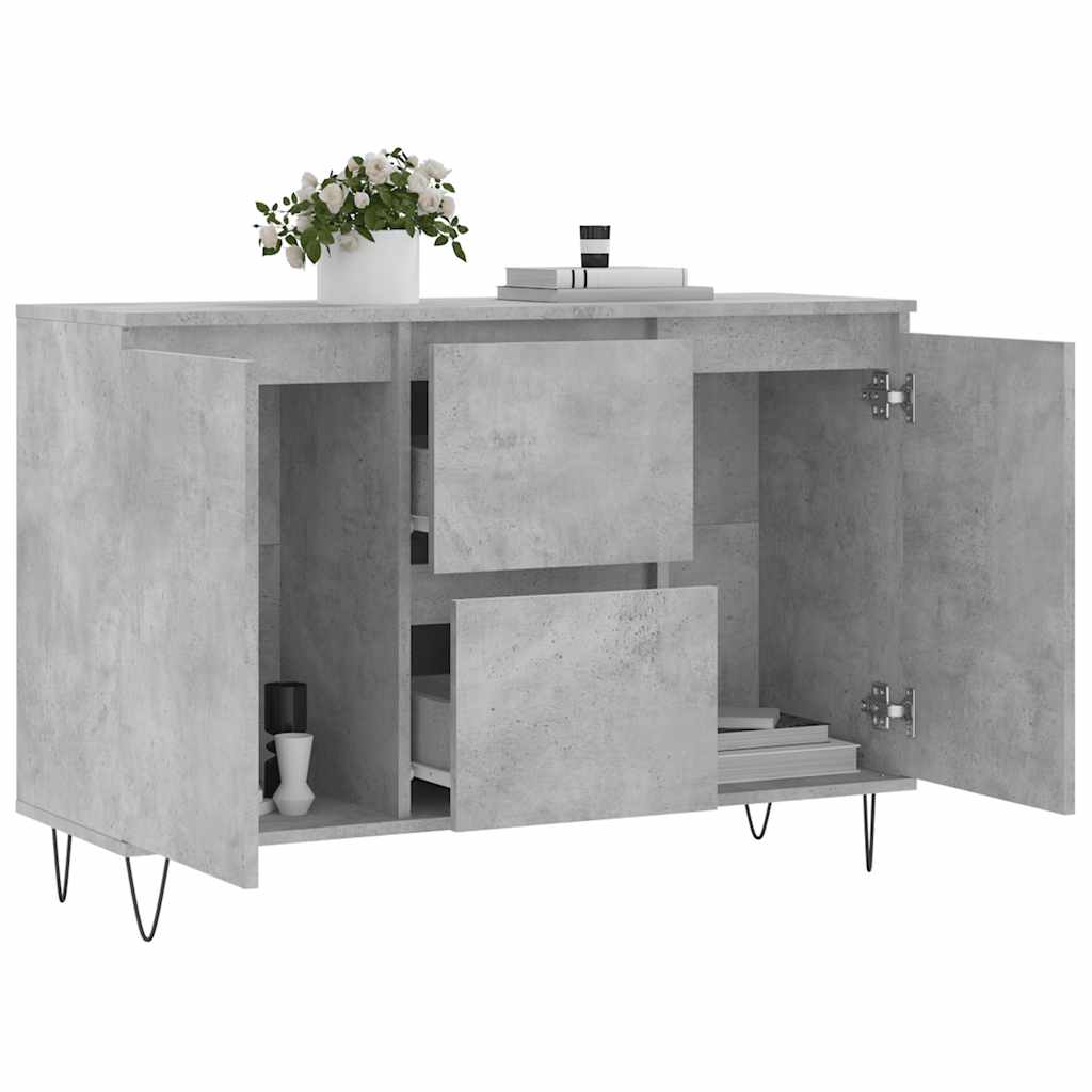 Sideboard Concrete Grey 101,5x35x70 cm Engineered Wood