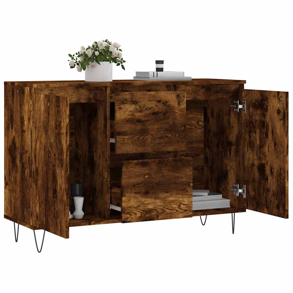 Sideboard Smoked Oak 101,5x35x70 cm Engineered Wood