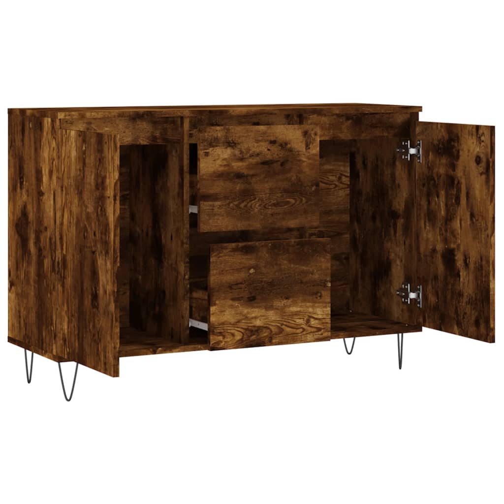 Sideboard Smoked Oak 101.5x35x70 cm Engineered Wood