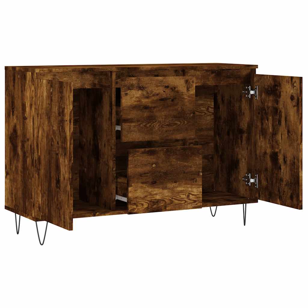 Sideboard Smoked Oak 101,5x35x70 cm Engineered Wood