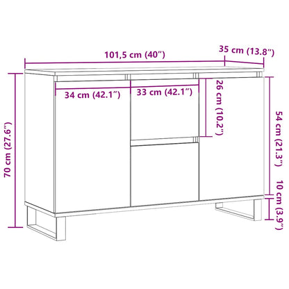 Sideboard Sonoma Oak 101,5x35x70 cm Engineered Wood