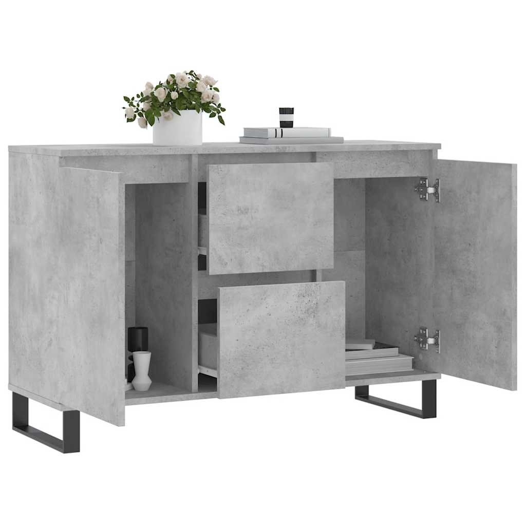 Sideboard Concrete Grey 101,5x35x70 cm Engineered Wood