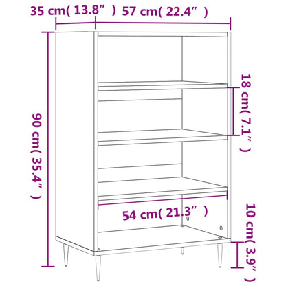 Highboard White 57x35x90 cm Engineered Wood