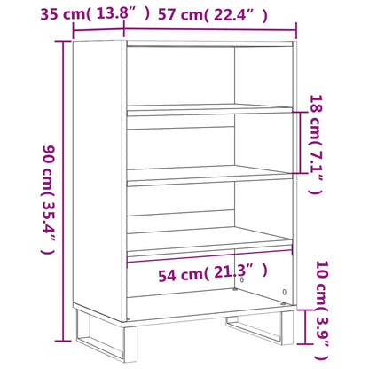Highboard White 57x35x90 cm Engineered Wood