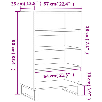 Highboard Concrete Grey 57x35x90 cm Engineered Wood