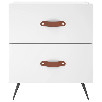 Bedside Cabinet White 40x35x47.5 cm Engineered Wood