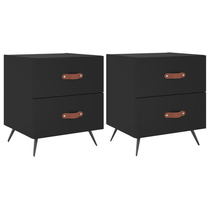 Bedside Cabinets 2 pcs Black 40x35x47,5 cm Engineered Wood