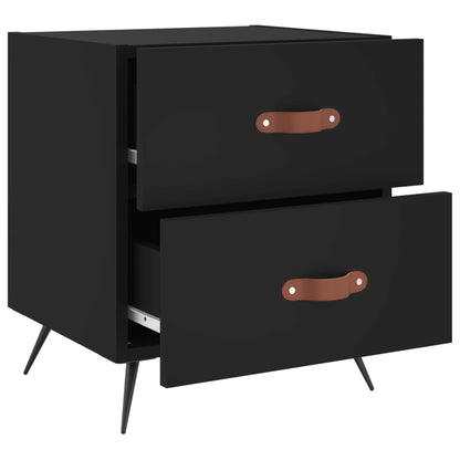 Bedside Cabinets 2 pcs Black 40x35x47,5 cm Engineered Wood