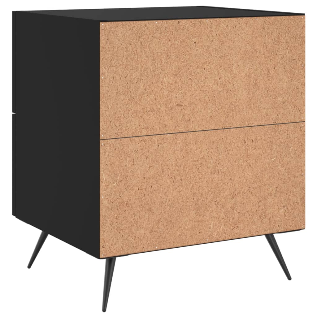 Bedside Cabinets 2 pcs Black 40x35x47,5 cm Engineered Wood