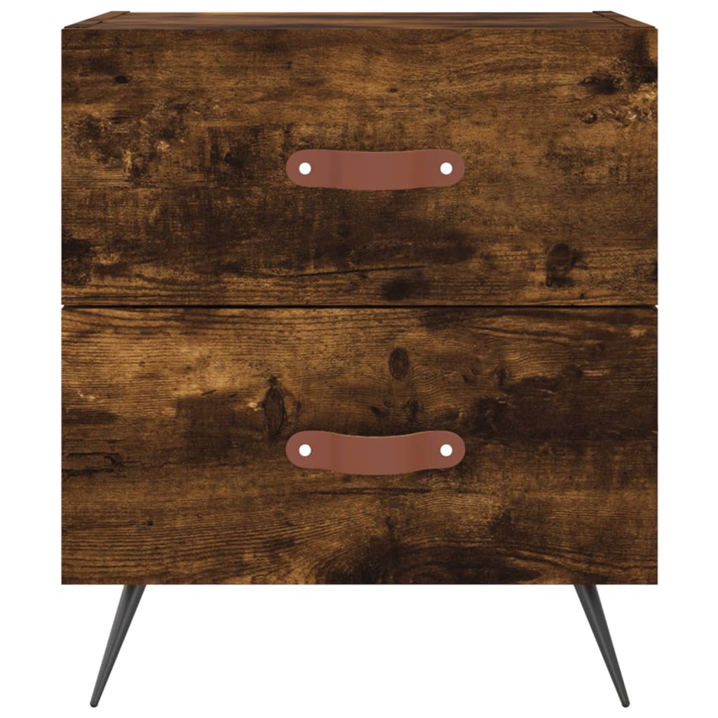 Bedside Cabinets 2 pcs Smoked Oak 40x35x47.5 cm Engineered Wood
