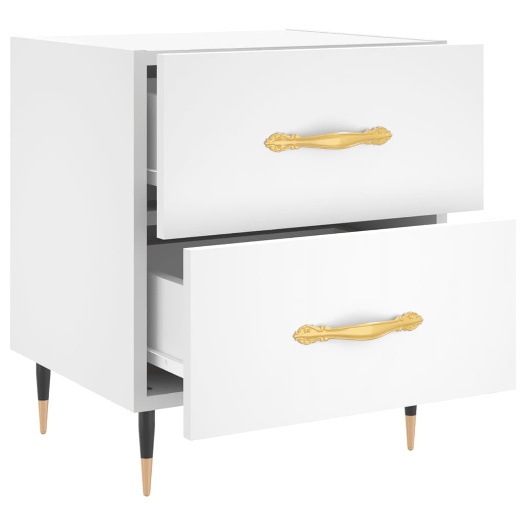 Bedside Cabinets 2 pcs White 40x35x47.5 cm Engineered Wood