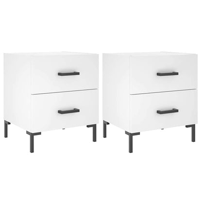 Bedside Cabinets 2 pcs White 40x35x47.5 cm Engineered Wood