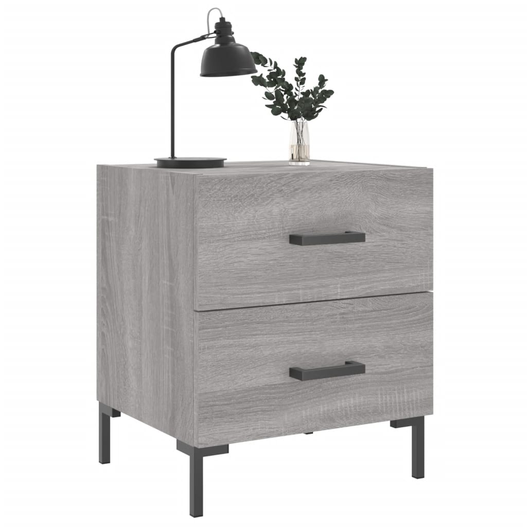 Bedside Cabinet Grey Sonoma 40x35x47.5 cm Engineered Wood