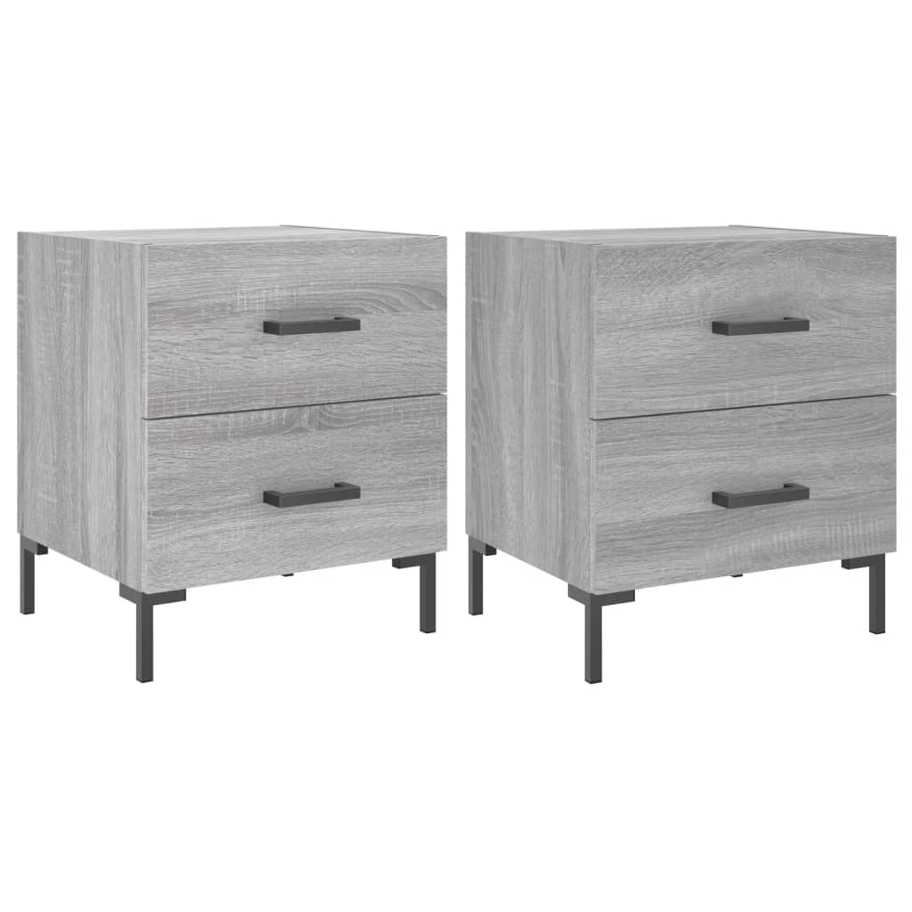 Bedside Cabinets 2 pcs Grey Sonoma 40x35x47.5 cm Engineered Wood
