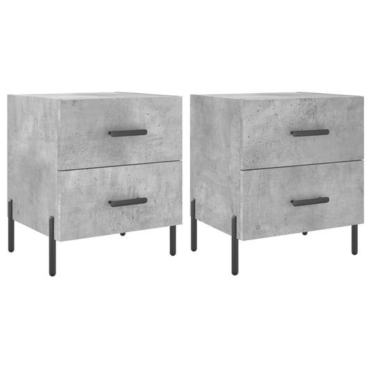 Bedside Cabinets 2 pcs Concrete Grey 40x35x47.5 cm Engineered Wood