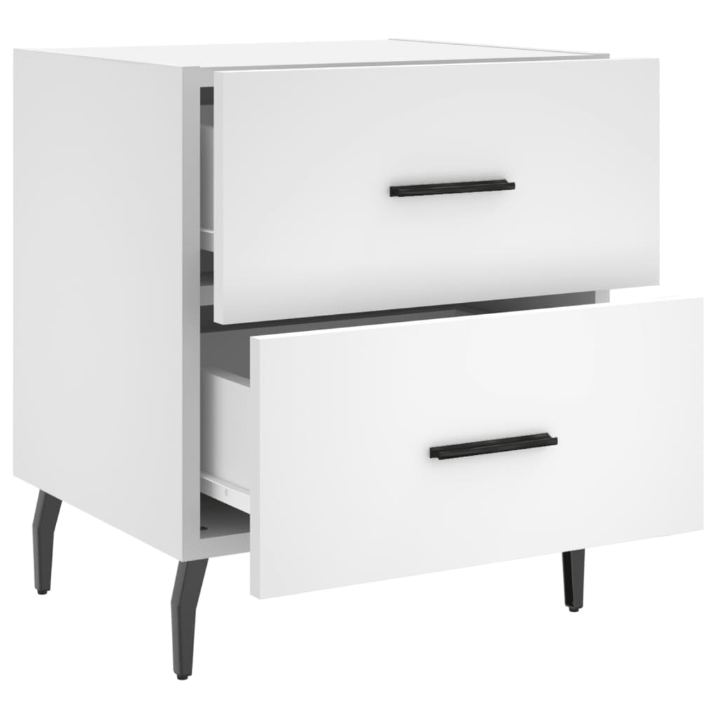 Bedside Cabinet White 40x35x47.5 cm Engineered Wood
