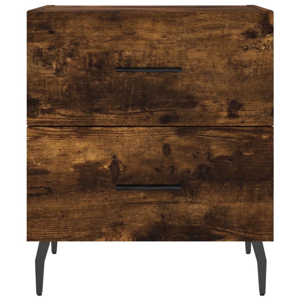 Bedside Cabinets 2 pcs Smoked Oak 40x35x47.5 cm Engineered Wood