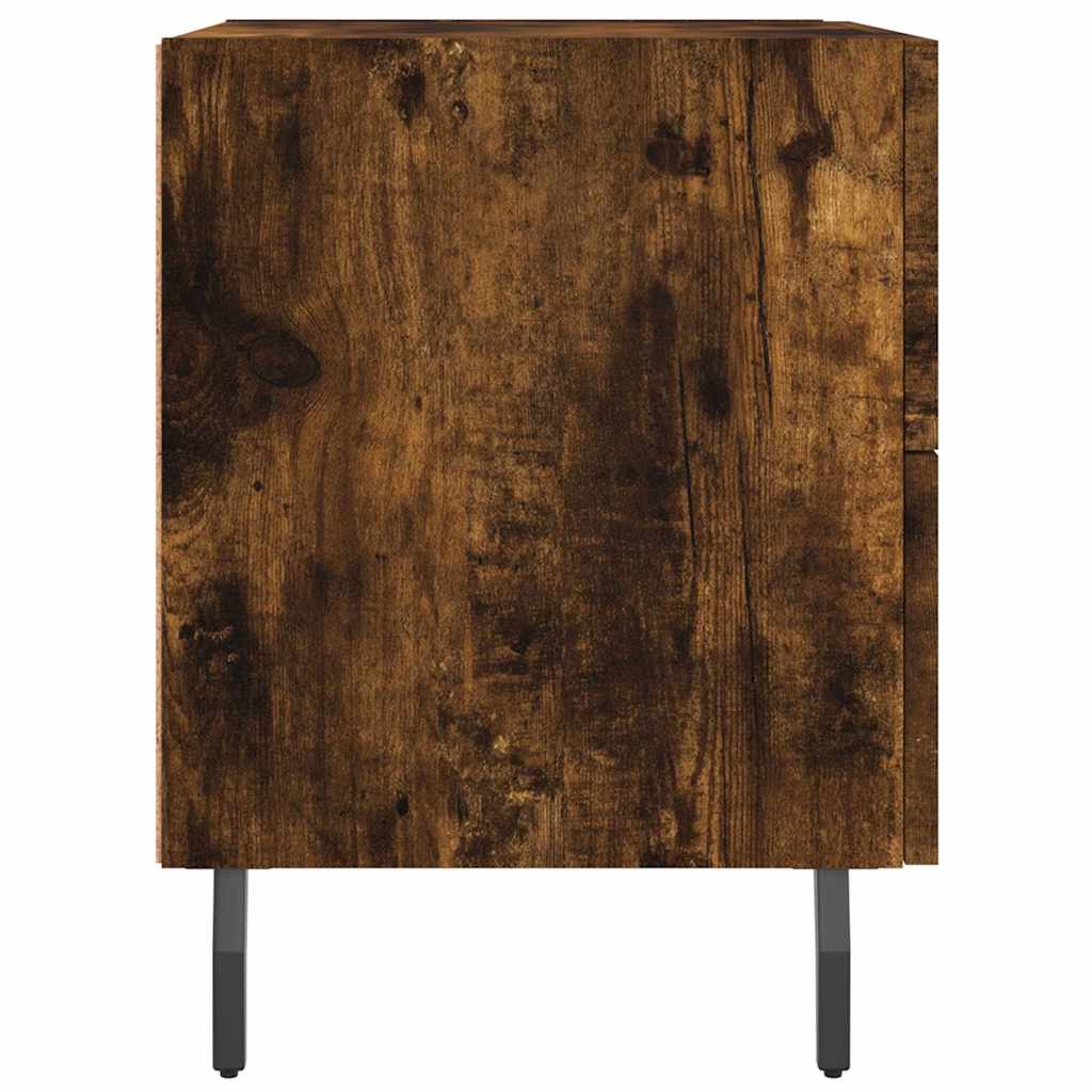 Bedside Cabinets 2 pcs Smoked Oak 40x35x47.5 cm Engineered Wood