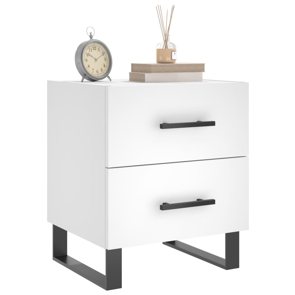 Bedside Cabinets 2 pcs White 40x35x47.5 cm Engineered Wood