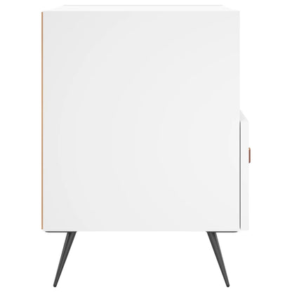 Bedside Cabinet | White | Engineered wood, iron, PU faux leather | Medium